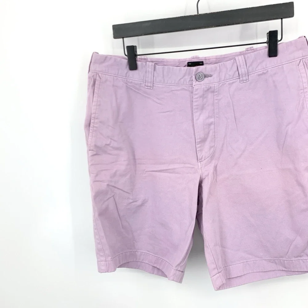 J Crew Men Size 35 x 9 Shorts‎ Light Purple Chinos Khakis Garment Dyed Cotton